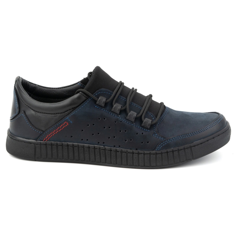 Olivier Men's lace-up leather shoes 287KZ navy blue