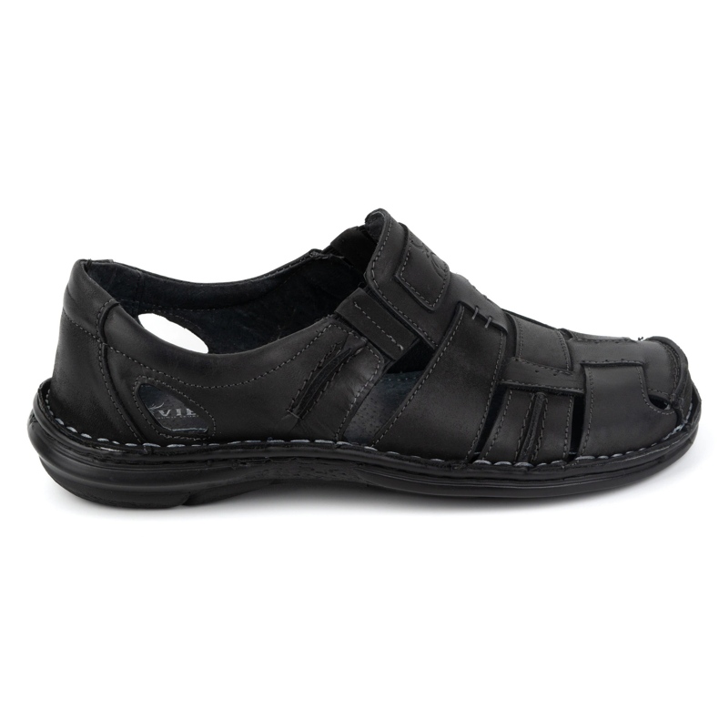 Olivier Men's summer slip-on leather shoes 902MP Summer black