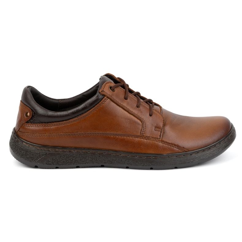 Olivier Men's lace-up leather shoes 077KZ brown