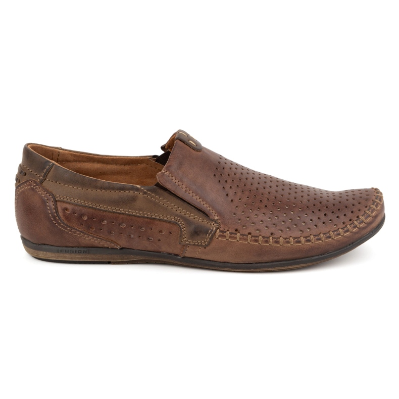 Olivier Men's openwork leather loafers 0525 dark brown Olivier Men's openwork leather loafers 0525 dark brown