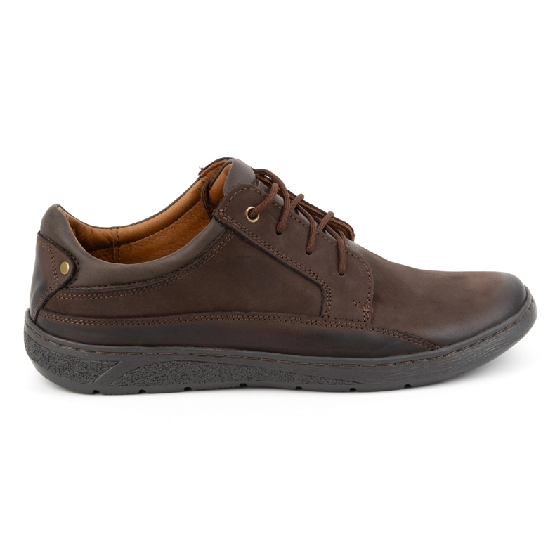 Olivier Men's lace-up leather shoes 077KZ dark brown