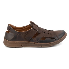 Olivier Men's leather shoes, slip-on, breathable, velcro, 312KZ, dark brown Olivier Men's leather shoes, slip-on, breathable, velcro, 312KZ, dark brown