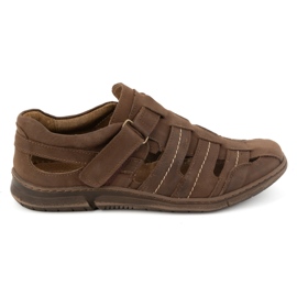 KOMODO Men's shoes leather velcro half-boots airy 931K brown KOMODO Men's shoes leather velcro half-boots airy 931K brown
