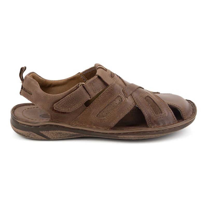 KOMODO Men's Velcro Leather Sandals 523K Brown KOMODO Men's Velcro Leather Sandals 523K Brown