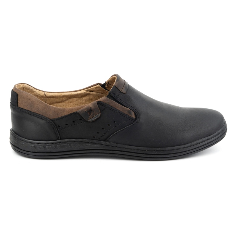 Polbut Men's Leather Slip-on Shoes 401 Black