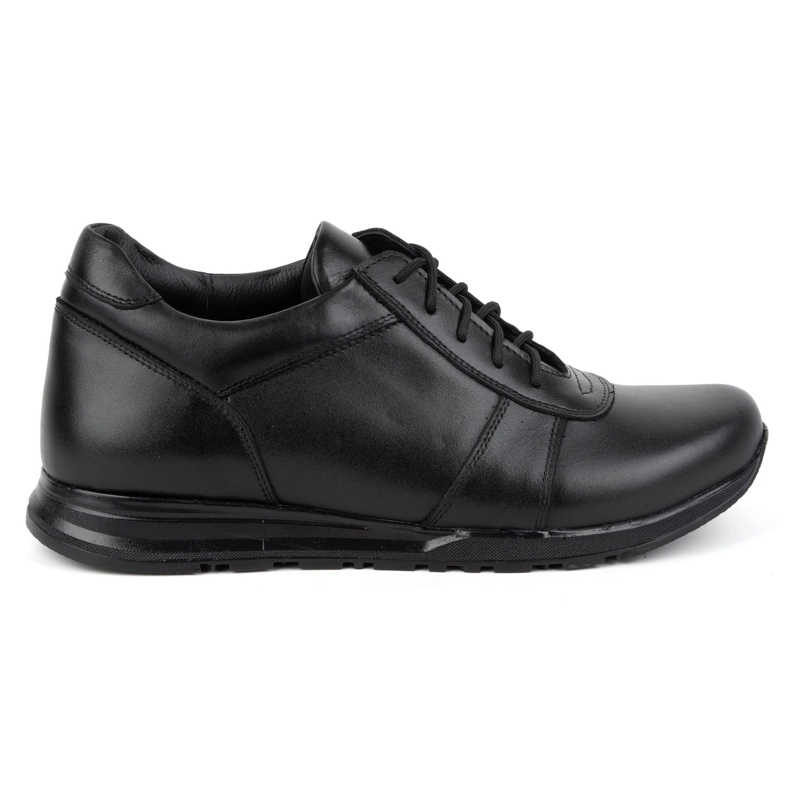 Olivier Men's elevator shoes lace-up leather Sport Style 408KZ + 3 cm black