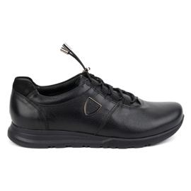 Kampol Men's leather shoes 25/5 black