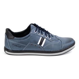 Polbut Men's casual leather shoes 1801B navy blue multicolored Polbut Men's casual leather shoes 1801B navy blue multicolored