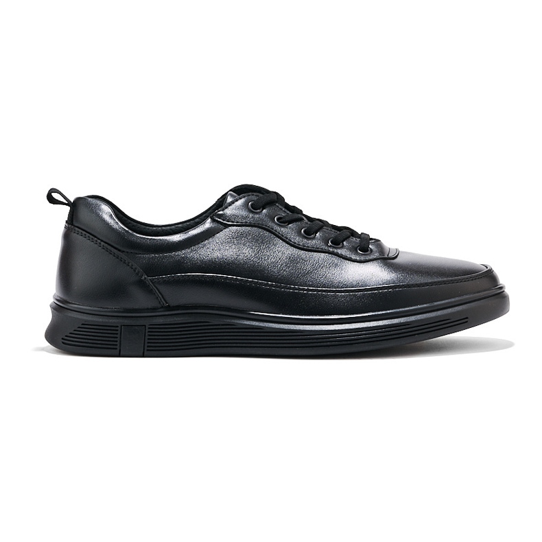 Black men's sports lace-up shoes