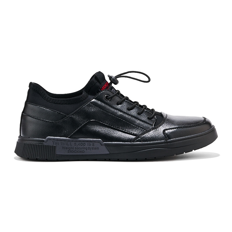 Black men's sports lace-up shoes