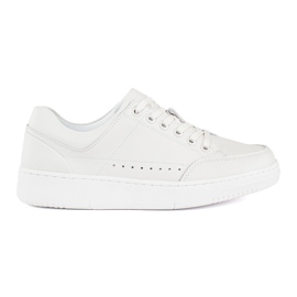 White leather high platform sneakers