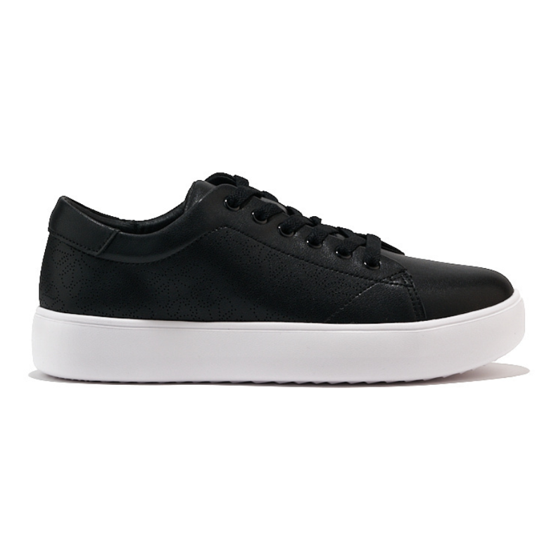 Sergio Leone Women's Black Leather Lace-Up Sneakers