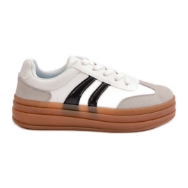 Women's Sneakers On The Platform White-Gray Nesonice Women's Sneakers On The Platform White-Gray Nesonice