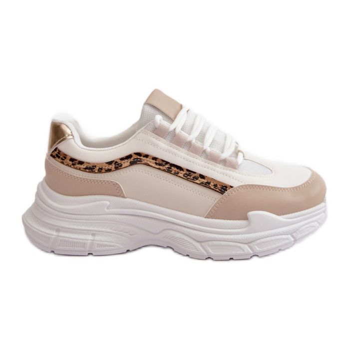 Sneakers Sports Shoes for Women on a Thick Sole Beige Lerila Sneakers Sports Shoes for Women on a Thick Sole Beige Lerila