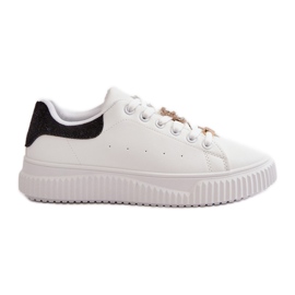 Low-Top Sneakers In Eco-Leather With Pins In Black And White Cillione