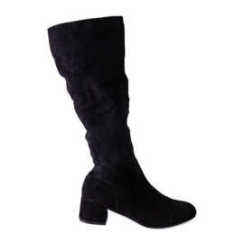 Black boots with a massive heel Kiranika KeeShoes