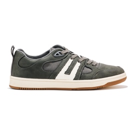 Gray sports shoes made of eco-leather grey Gray sports shoes made of eco-leather grey