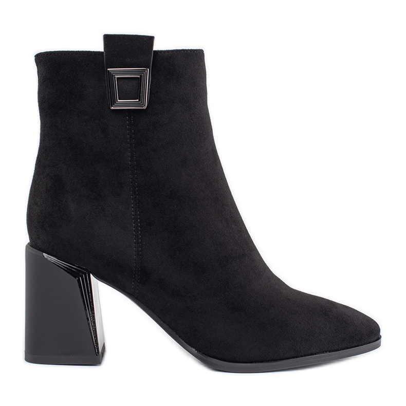 Goodin Black suede ankle boots on the post