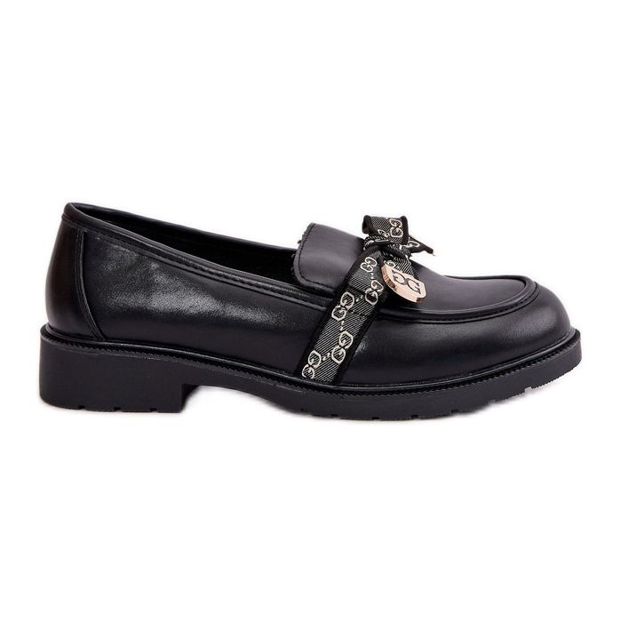 Women's Loafers With Bow S.Barski HY42-331 Black