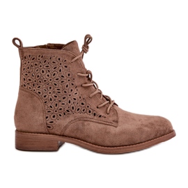 Women's Patterned Ankle Boots Brown S.Barski HY66-136