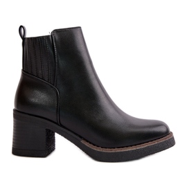 Insulated Women's Ankle Boots on a Heel Eco Leather Black Irittes