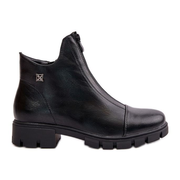 Insulated Women's Ankle Boots Made of Eco Leather Black Verietta