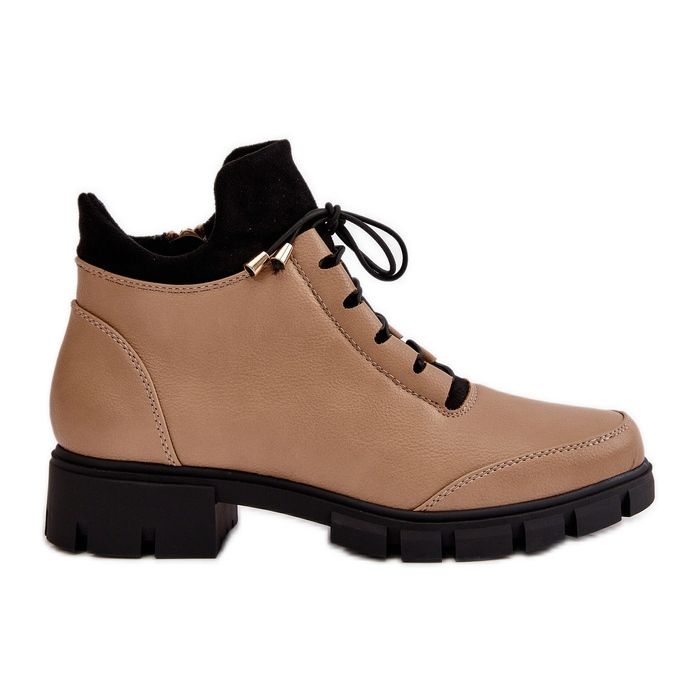 Low Women's Ankle Boots Insulated Eco Leather Beige Erisabelle