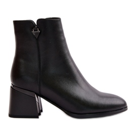 Elegant Insulated Women's Ankle Boots Made of Natural Leather Black Vinceza 77106 Elegant Insulated Women's Ankle Boots Made of Natural Leather Black Vinceza 77106