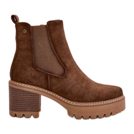 Women's Insulated Ankle Boots With Ankle Strap Eco Suede Brown Irissinae Women's Insulated Ankle Boots With Ankle Strap Eco Suede Brown Irissinae