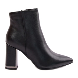 Women's Ankle Boots With Zipper Insulated Eco Leather Black Mevair