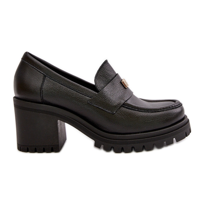 Zazoo 20168 Elegant Women's Low Shoes On A Heel Natural Leather Black Zazoo 20168 Elegant Women's Low Shoes On A Heel Natural Leather Black