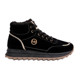 Ankle boots women's sports shoes insulated on the platform black Ariatte