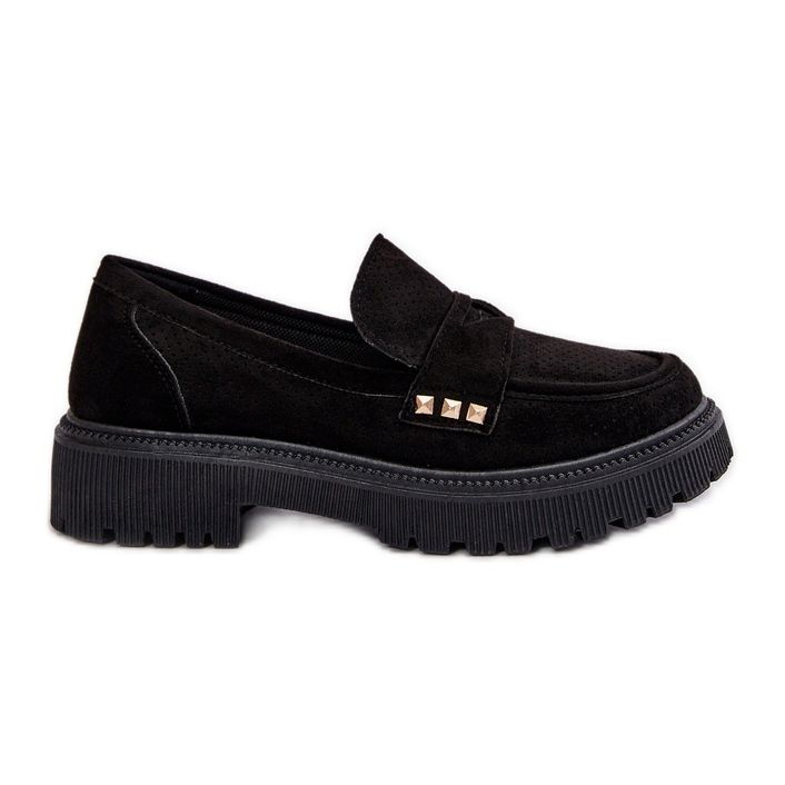 Women's Openwork Moccasin Low Shoes Black Tannes