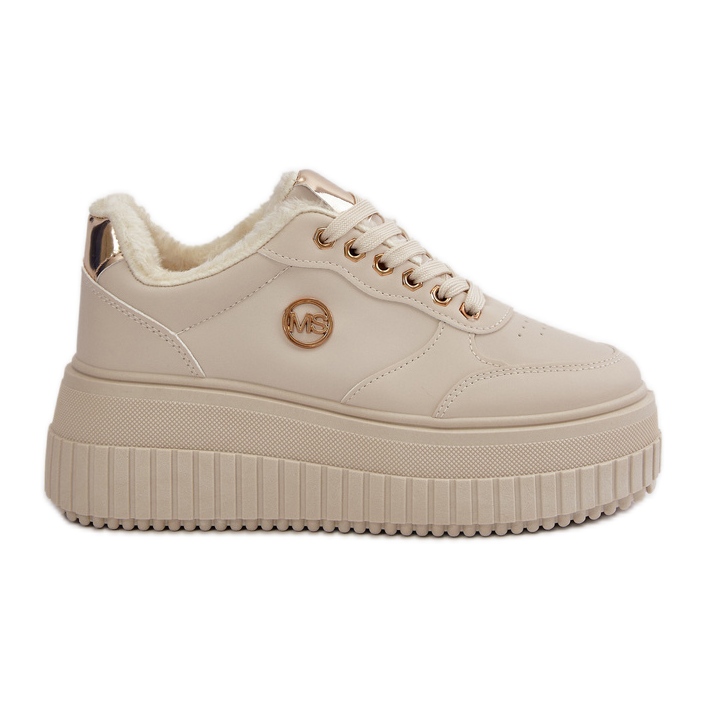 Sneakers Sports Shoes Women Insulated On A Massive Sole Beige Ardiela