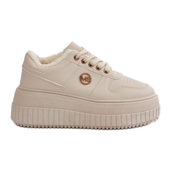 Sneakers Sports Shoes Women Insulated On A Massive Sole Beige Verissha