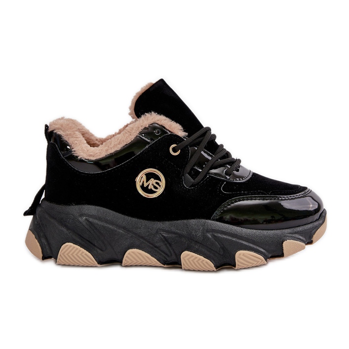 Women's Sports Shoes Lace-up Insulated On Platform Black Verioras Women's Sports Shoes Lace-up Insulated On Platform Black Verioras