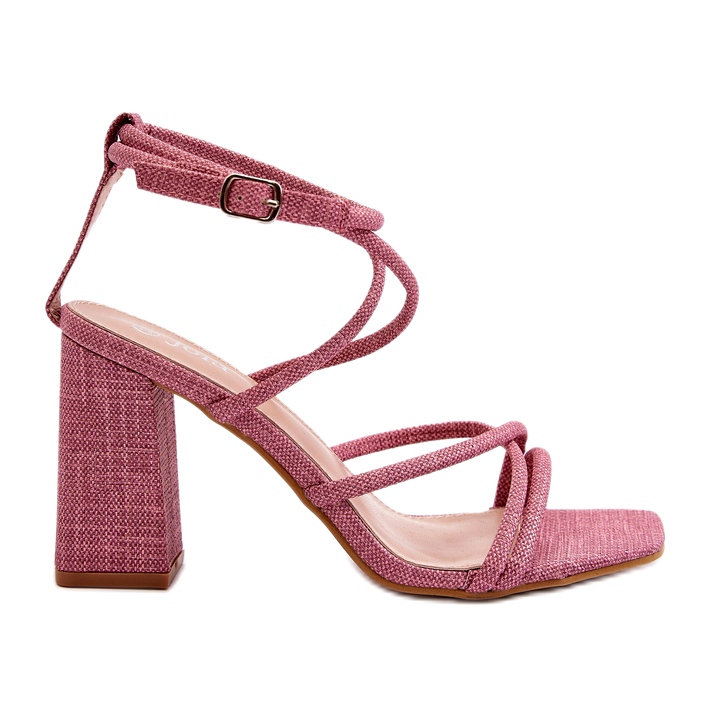 Women's sandals on the post pink stripes Women's sandals on the post pink stripes