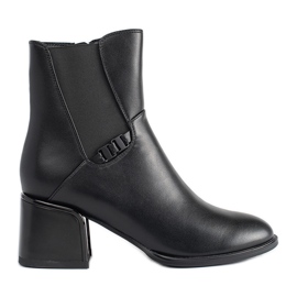Black ankle boots with elastic insert
