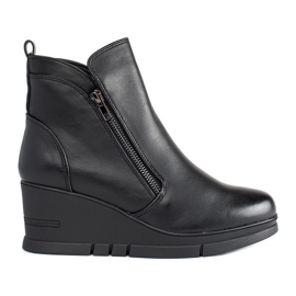 Black women's wedge ankle boots
