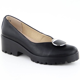 Women's leather slip-on shoes black Filippo DP4569