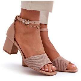 Women's Sandals On A High Heel, Beige