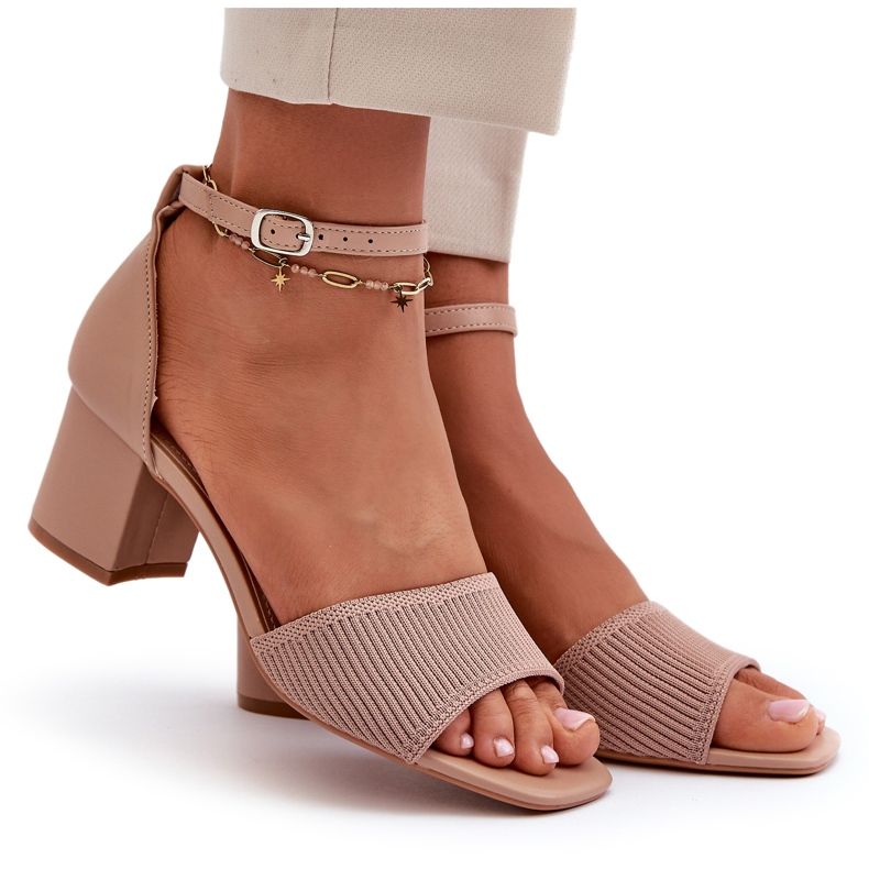 Women's Sandals On A High Heel, Beige