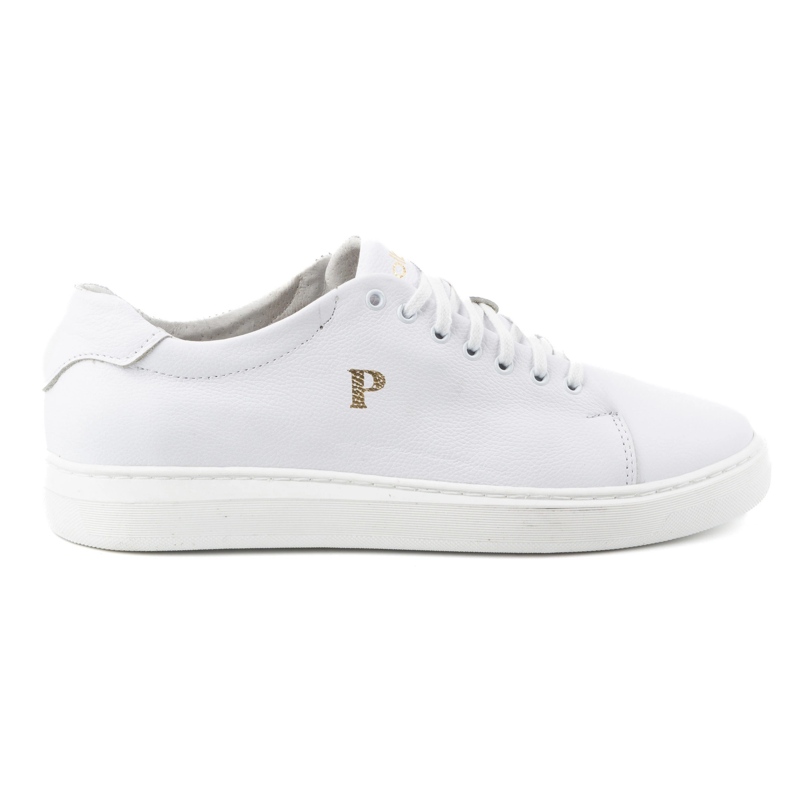 Men's leather sneakers POLBUT 2127 white