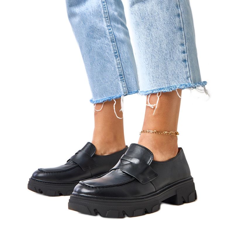 Black eco-leather shoes Kirna