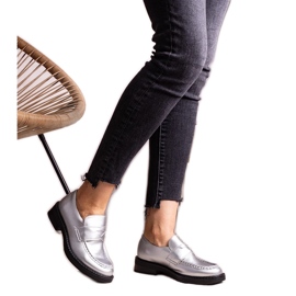 Silver elegant loafers Élodie