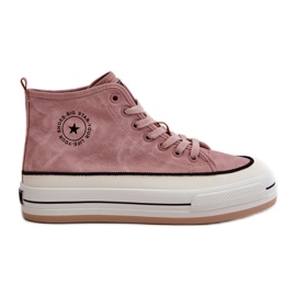 Insulated Women's Sneakers On The Platform Eco Leather Big Star OO274068 Pink