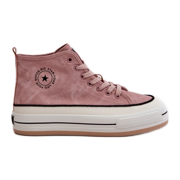 Insulated Women's Sneakers On The Platform Eco Leather Big Star OO274068 Pink