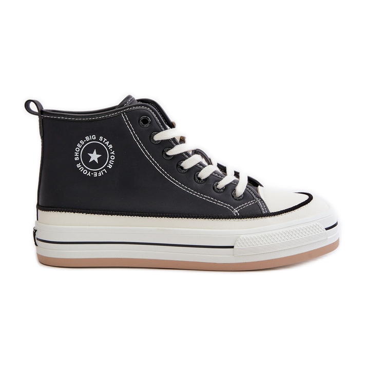 Insulated Women's Sneakers On The Platform Eco Leather Big Star OO274062 Black Insulated Women's Sneakers On The Platform Eco Leather Big Star OO274062 Black