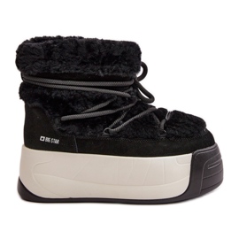 Women's Leather Snow Boots With Thick Sole And Fur Big Star OO274A206 Black Women's Leather Snow Boots With Thick Sole And Fur Big Star OO274A206 Black