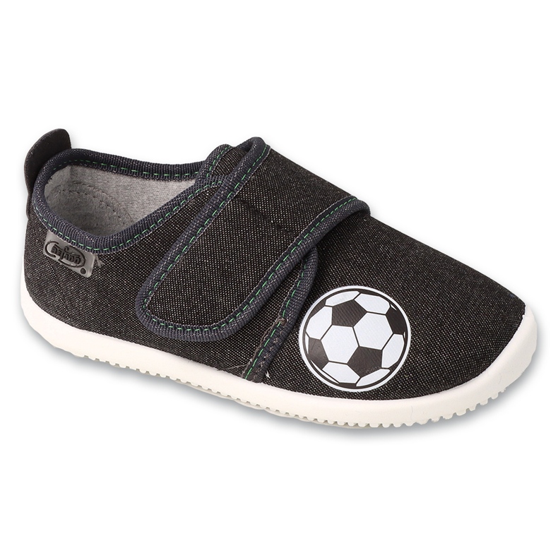 Befado children's slippers with Velcro, ball application 902Y042, black